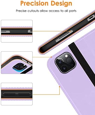DTTO Case for iPad Pro 11 Inch 4th / 3rd / 2nd / 1st Generation 2022/2021/2020/2018Premium PU Leather Folio Stand Cover with Hand Strap Auto Wake/SleepMultiple Viewing Angles Black