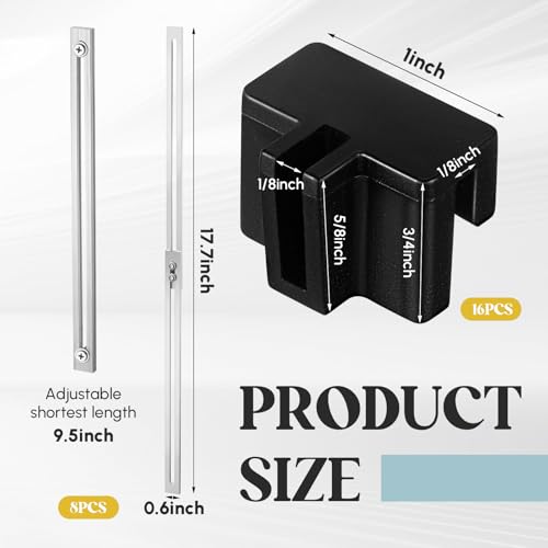 24 Pcs Metal Adjustable File Cabinet Rails Set Include 16 Hanging File Rail Clips 8 Cabinet Dividers Bars Suitable for Cabinets with Drawer Thickness Less Than 1/8 Inch(Silver,10-18.5 Inch) - color: Silver, size: 10-18.5 Inch