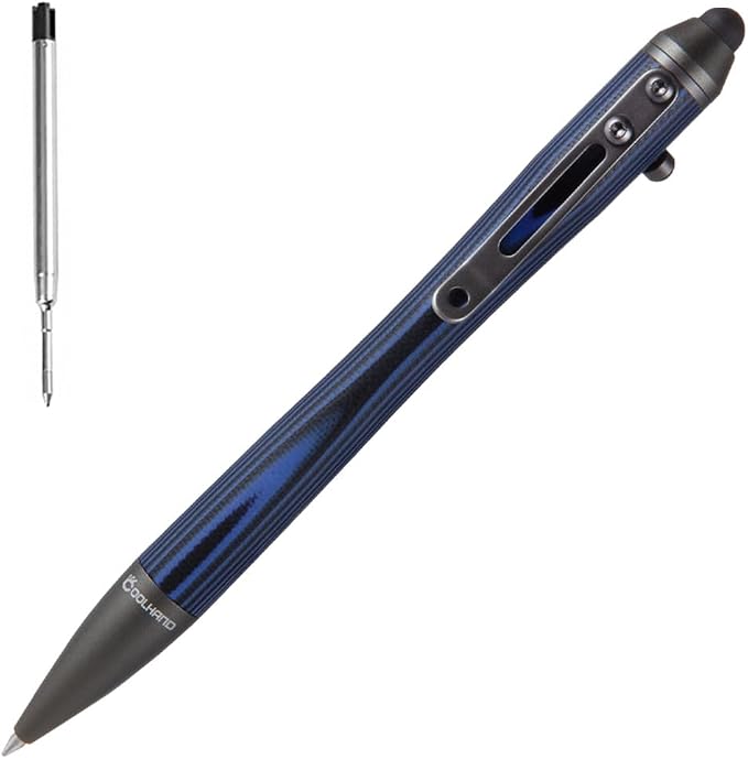 5.7'' G10 EDC Bolt Action Pen Touch Screen Stylus Model 5375-N | Refillable ballpoint ink G10 body with pocket clip ergonomic grip comes with a free refill