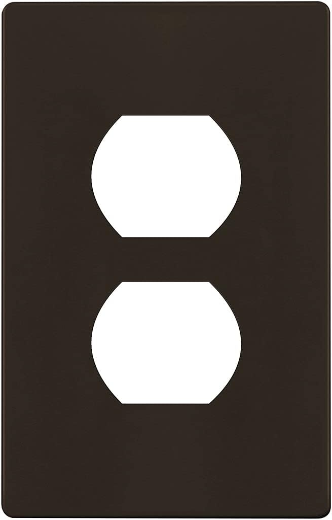 ENERLITES Screwless Duplex Wall Plate, Child Safe Receptacle Outlet Cover, Standard Size, 1-Gang 4.68" x 2.93", Unbreakable Polycarbonate Thermoplastic, UL Listed, SI8821-BR, Glossy, Brown