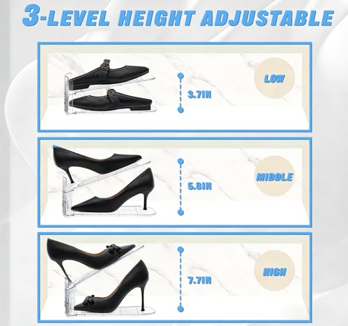 Shoe Slot Organizer,12 Pack Shoe Stacking Organizer for Sneakers Heels and Flat