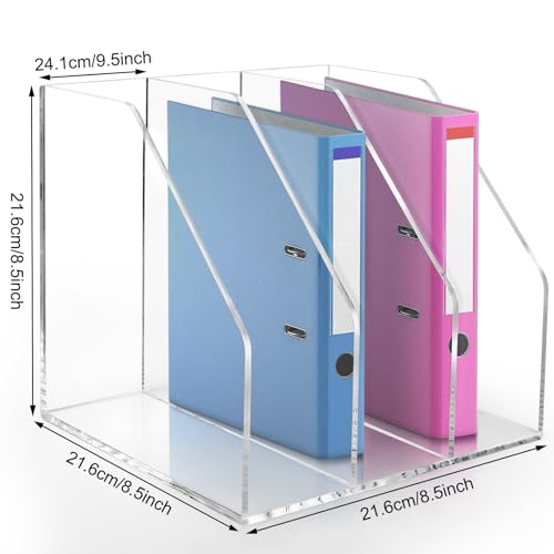 Acrylic Paper Tray Stackable Letter Organizers, Clear Paper Tray Desk Organizer, 3-Tier, Desk A4 File Holder for Office Document Desktop File Tray-2pack - style: Vertical-2Pack