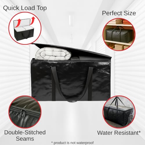 BAG-THAT! 6 - Pack Heavy Duty Large Moving Bags, with Strong Zipper and Comfortable Handles Durable & Sturdy Clothes packing Storage Bags Totes Bins Packing Moving Boxes College Supplies for moving. - size: 6 Pack
