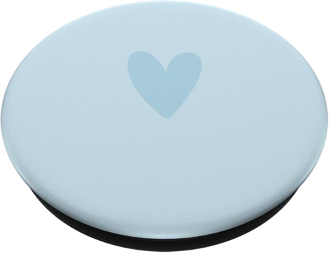 Minimalistic Heart Simple Heart Love - Light Blue PopSockets PopGrip for MagSafe