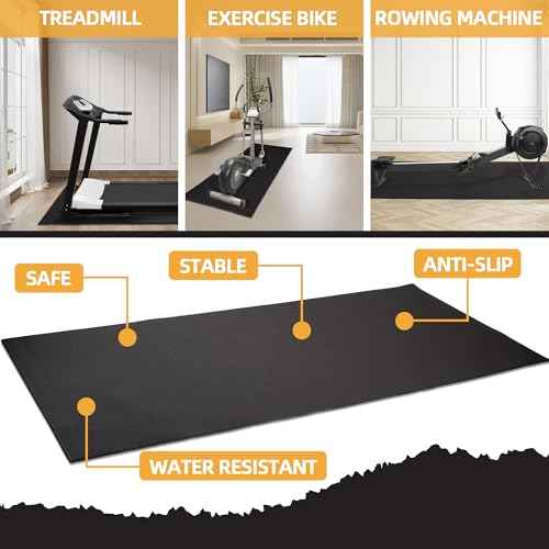 Fitvids High Density Home Gym Treadmill Exercise Bike Equipment Mat, 1/4" Thick, Multiple Sizes