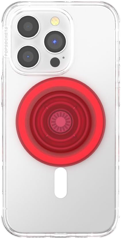 PopSockets Phone Grip for MagSafe with Kickstand, Magnetic Stand, Swappable Top, Secure Hold for iPhone MagSafe Cases, Phone & Tablet Grip - Blanchette Red