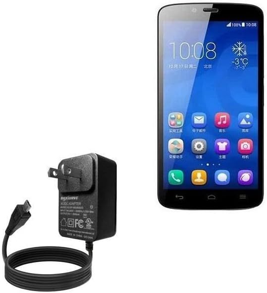 BoxWave Charger Compatible with Honor 3C Play - Wall Charger Direct (15W) Rapid Charge Your Device with Built-in 3ft Cable