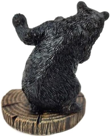 The Bridge Collection 5 Black Bear Cellphone Stand - Phone Holder | Hand-Painted Cute &amp Functional Cell Phone Stand for Cabin Mountain Camping &amp Unique Animal Home Decor