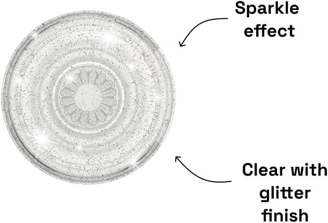 PopSockets Translucent Phone Grip with Expanding Kickstand, PopSockets for Phone, Adhesive Grip, Translucent PopGrip - Clear Glitter Silver