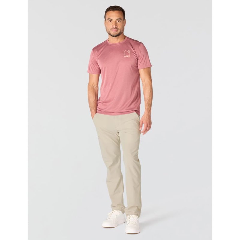 Carhartt Men's Force Sun Defender Lightweight Short-Sleeve Logo Graphic T-Shirt, Amber Terrain Heather, Large