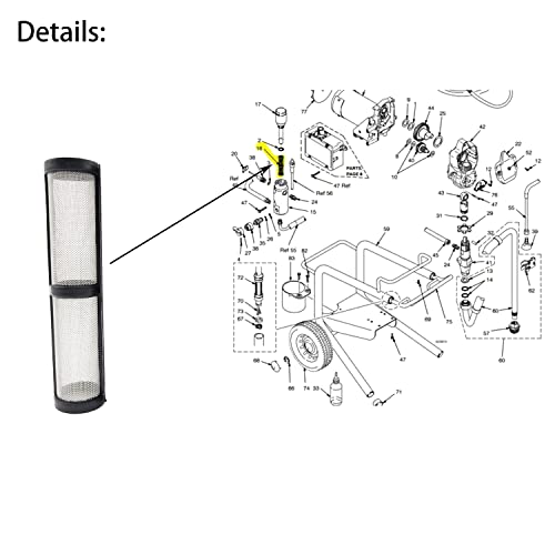 246384 Pump Manifold Strainer 60 mesh Compatible for Graco 390 395 490 495 595 Airless Paint Sprayer (5/Pack)