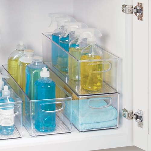 iDesign Plastic Stackable Pantry Bin for Kitchen Cabinets or Fridge, Set of 4, Clear, Made in USA - style: Pack of 4