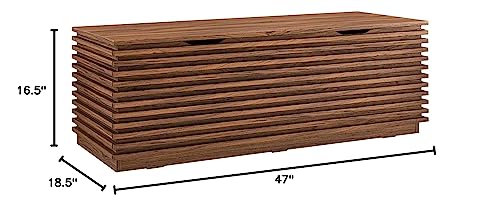 Modway Render 47" Wood Grain Storage Bench in Walnut - color: Walnut
