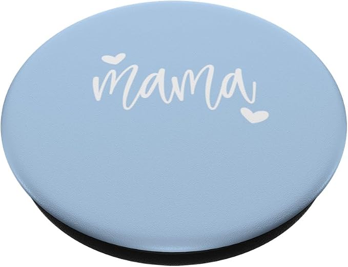 Cute Mama Lettering Hearts Mom Blue PopSockets Adhesive PopGrip
