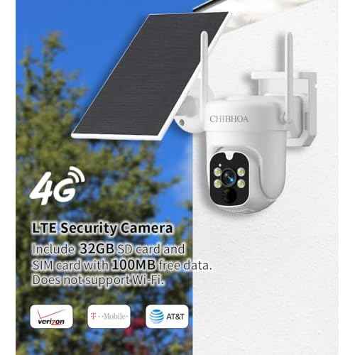 4G LTE Security Camera Outdoor, No WiFi Cellular Camera, Solar Camera Wireless with SIM Card & 32GB SD Card, 2K 4MP, PIR Motion Detection, Color Night Vision, 2-Way Talk, Siren, No Trespassing Sign