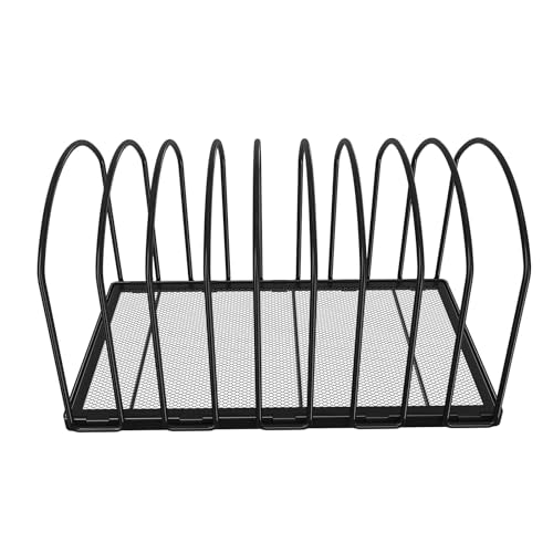 Simple Trending 9 Section Metal File Sorter Organizer for Desk Home Office, Black - style: 7 Section Black