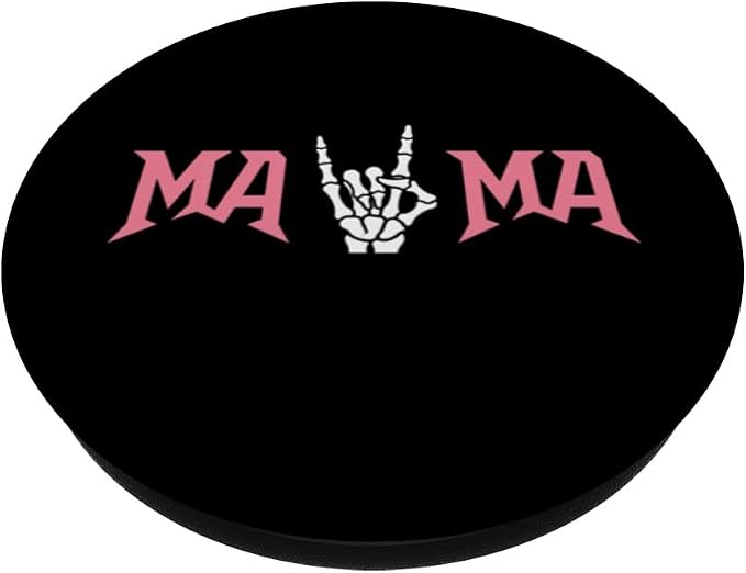 Mom Mama Rock On Skeleton Hand Cool Mama Matching Family PopSockets Adhesive PopGrip