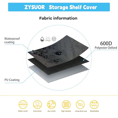 Large Wire Shelving Cover 60" W x 18" D x 72" H – Waterproof Dustproof Heavy-Duty Rack Cover with Clear PVC Front & T-Zipper, Black Oxford for Garage, Warehouse or Basement (No Shelves) - size: 60"Wx18"Dx72"H