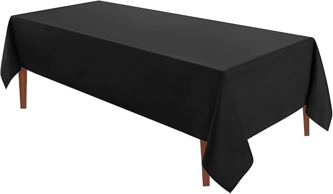 VidaFete 1 Pack Tablecloth 60 * 120inch Rectangle Table Cloth Polyester, Stain Wrinkle Resistant Polyester Dining Table Cover for Kitchen Dinning Party Wedding Tabletop Buffet Decoration(Black)