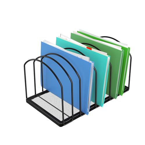 Simple Trending 9 Section Metal File Sorter Organizer for Desk Home Office, Black - style: 7 Section Black