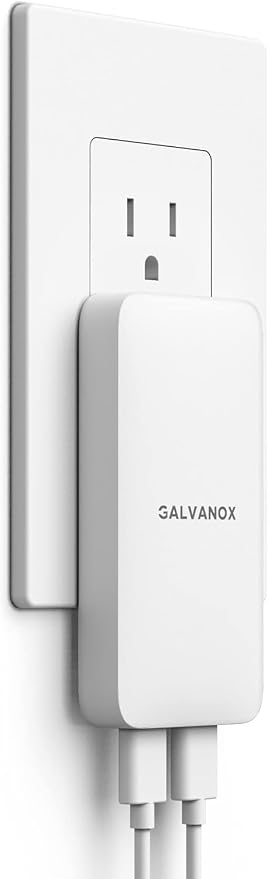 (3 Pack) Galvanox Dual USB-C Flat Wall Charger - Fast Charging Ultra Slim Outlet Plug Multi Port Type C for iPhone 13 14 iPhone 15 Pro Max and Samsung Galaxy Phones (20W)