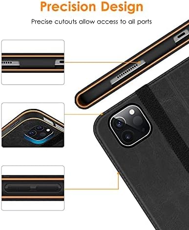 DTTO Case for iPad Pro 11 Inch 4th / 3rd / 2nd / 1st Generation 2022/2021/2020/2018Premium PU Leather Folio Stand Cover with Hand Strap Auto Wake/SleepMultiple Viewing Angles Black