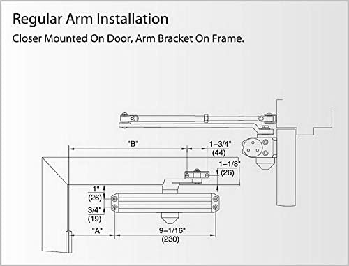 CLG HARDWARE Medium/Heavy Duty Commercial Door Closer DC7016 - Surface Mounted, Grade 1- ADA & UL 3 Hour Fire Rated, Adjustable Size 1-6 for Entrances & Aluminum Storefronts - US26D Aluminum
