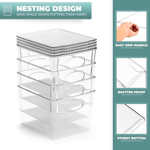 Sorbus Medium Clear Plastic Storage Bins with Lids, Clear Stackable Storage Bins, Clear Toy Storage Bins, Clothes, Medicine, Makeup, Closet, Art Supply, Bathroom, Shoe, Toy Storage Organizer (2 Pack) - size: Medium, style: 2 Pack
