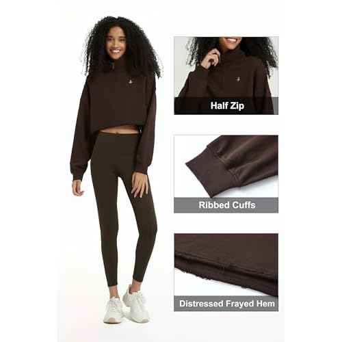 Orolay Women's Half Zip Crop Sweatshirt Long Sleeves Casual Pullover Stand Collar Fashion Outfits