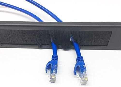 QiaoYoubang 10 Pack 1U Horizontal Rack Mount Cable Management Panel with Cable Entry Brush for 19-Inch Rack Or Cabinet Black (1UCMB1U10PC)