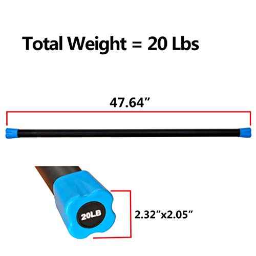 Fitvids Total Body Workout Weighted Bar Weighted Workout Bar Weighted Exercise Bar, Multiple Sizes