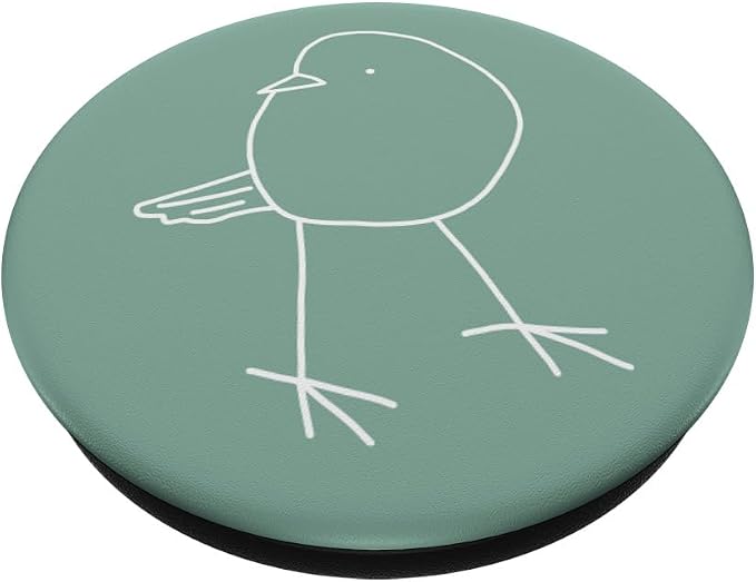 Cute Bird Line Art Nature Minimalist Modern Mint Sage Green PopSockets Adhesive PopGrip