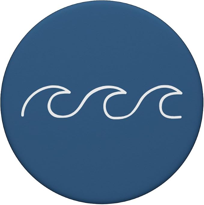 Cute Minimalist Ocean Sage-Blue Great-Waves Aesthetic Gift PopSockets Adhesive PopGrip