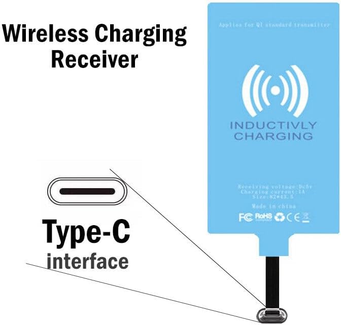 Wireless Charging Receiver for Samsung Galaxy A12 A22 A32 A42 A52 A72 4G 5G External Type-c Adapter with Stand Folding Charger