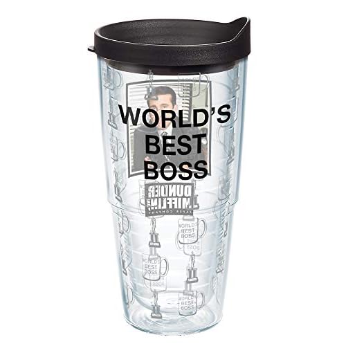 Tervis The Office Worlds Best Boss Made in USA Double Walled Insulated Tumbler Travel Cup Keeps Drinks Cold & Hot, 24oz, Classic
