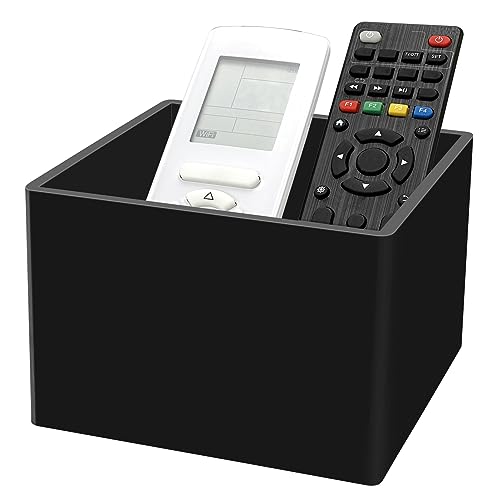 Remote Control Holder, TV Remote Organizer Caddy for Table, Acrylic Remote Storage Box, Black