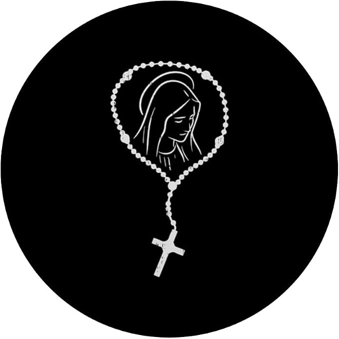 Rosary Virgin Mary God Jesus Faith Religious Catholic Gift PopSockets Adhesive PopGrip
