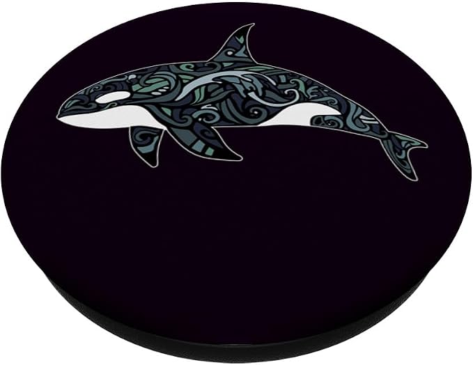 Killer Whale Orca with Waves PopSockets Adhesive PopGrip