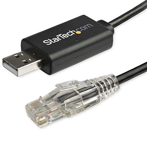 StarTech.com 6 ft (1.8 m) Cisco USB Console Cable - USB to RJ45 Rollover Cable - 460Kbps - Windows Mac and Linux Compatible - M/M (ICUSBROLLOVR)Black | Mac and Linux Compatible USB to RJ45 Rollover