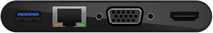 Belkin Multimedia Adapter with USB‑C Passthrough Power – HDMI, USB‑A & USB‑C Ports, 4K Video, Compact Laptop Hub for MacBook, Chromebook, Windows, Travel & Home Office