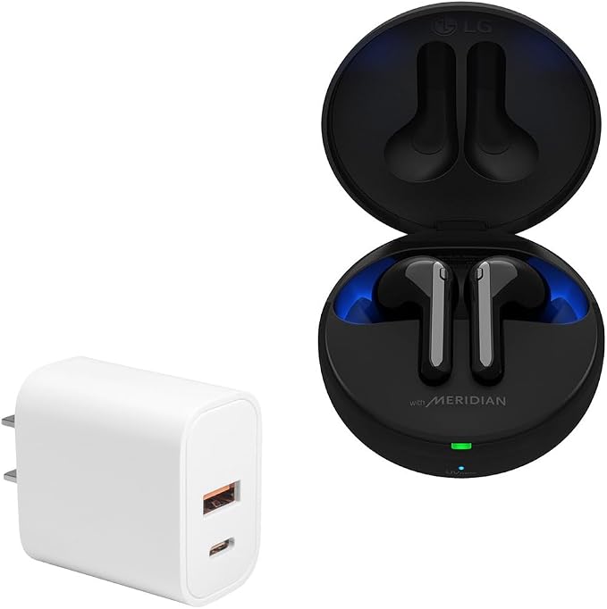 BoxWave Charger Compatible with LG Tone Free FN7C - PD miniCube (20W) 20W PD USB Type-C Wall Charger - Winter White