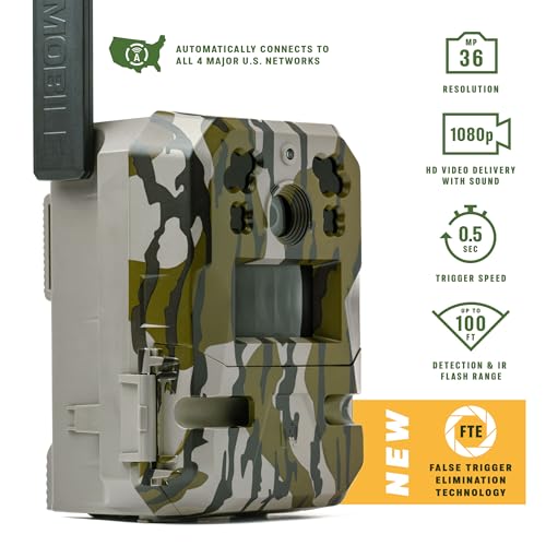 Moultrie Edge Pro Cellular Trail Camera - Auto Connect, Nationwide Coverage, False Trigger Elimination Tech,1080p Video with HD Audio, 100ft Detection Range