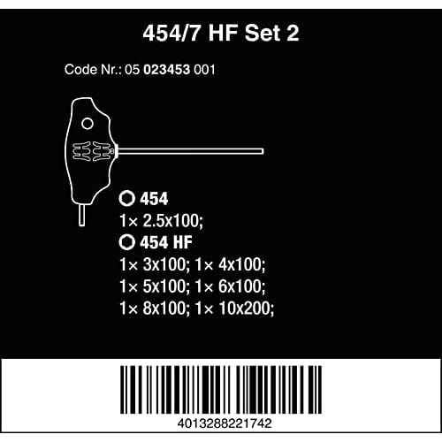 454/7 HF Set 2 Screwdrvr set T-handle Hex-Plus 7 pcs