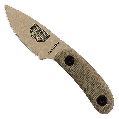 ESEE Knives Candiru Desert Tan w/Handle, Molded Polymer Sheath, and Clip Plate