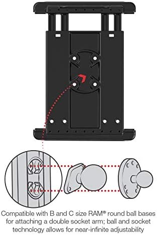 RAM MOUNTS Tab-Tite Tablet Holder for iPad mini and 8 Tablets | Spring-loaded cradle with AMPS compatibility for tablets with or without cases