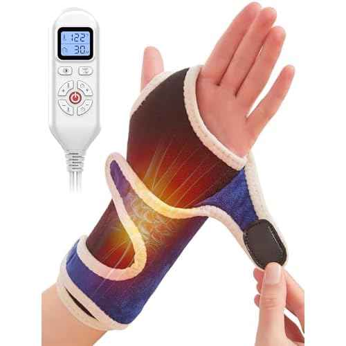 CAMECO Heating Pad for Wrist Pain Relief, Heated Wrist Wrap for Carpal Tunnel, 10-90Min Timer