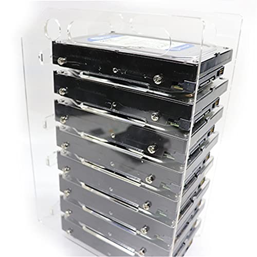 Hard Drive Bay Holder 3.5'' Multi-Layers Hard Disk Bracket HDD Mounting Bracket Kit, Transparent Mechanical Hard Disk Box Storage Organizer Case Rack with Cooling Fan Space (4 Layers) - style: 4 Layers