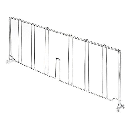 Nexel Wire Shelf Divider, 24"W x 8"H, Chrome - size: 24"W x 8"H