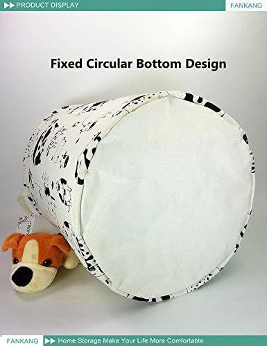 FANKANG Storage Basket, Nursery Hamper Canvas Laundry Basket Foldable with Waterproof PE Coating Large Storage Baskets for Kids Boys and Girls, Office, Bedroom, Clothes,Toys（Cows） - color: Cows
