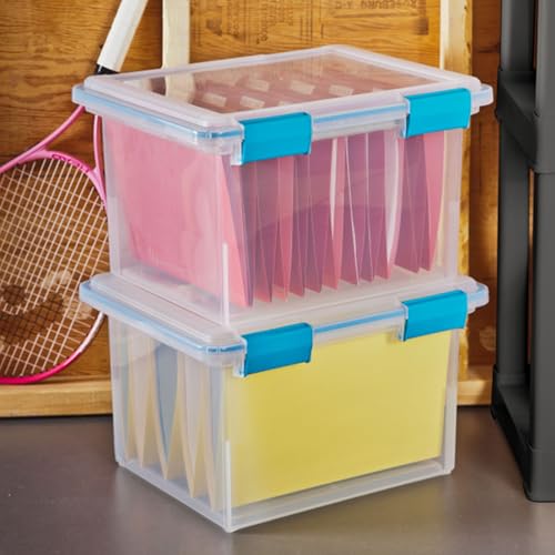 Sterilite 8-Pack Gasket Box, Weather-Resistant Storage Bins with Latching Lids, 32 Quart - Heavy-Duty Organizing Containers for Closet, Bathroom, and Office - size: 32 Quart, style: 8 Pack
